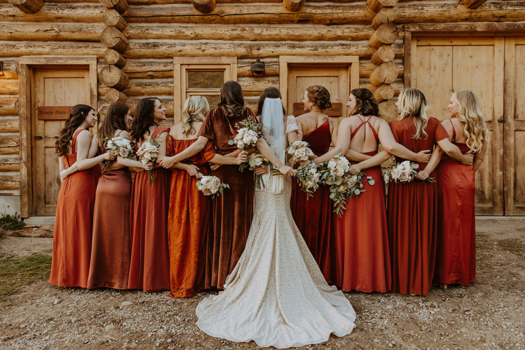 Bridesmaids portraits for wedding at a ranch in colorado