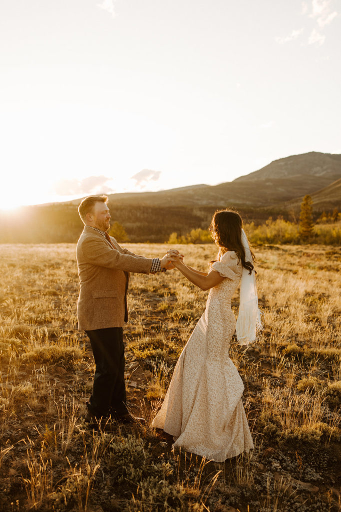 Bride and groom portraits for wedding at a ranch at Drowsy Water Ranch in Colorado
