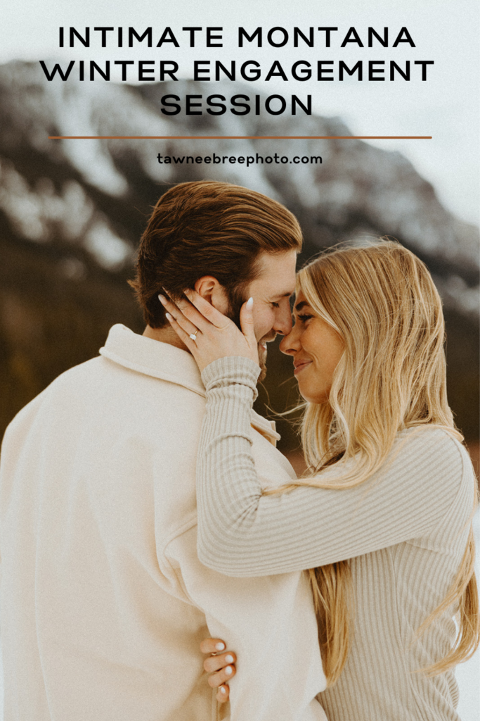Intimate winter engagement in Montana